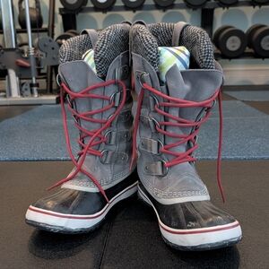 SOREL Joan Of Arc Knit Waterproof Winter Snow Rain Boot Sz 7.5